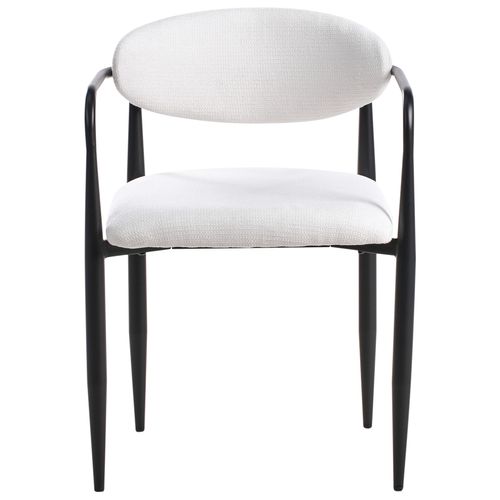 Lot De 2 Chaises De Salle à Manger Tanevik Tissu Blanc Cassé