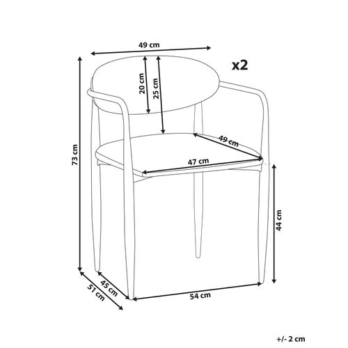 Lot De 2 Chaises De Salle à Manger Tanevik Tissu Blanc Cassé