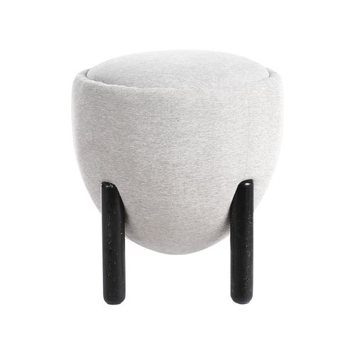 Pouf Archie Lin Synthétique Gris