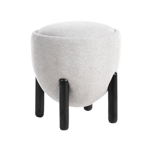 Pouf Archie Lin Synthétique Gris