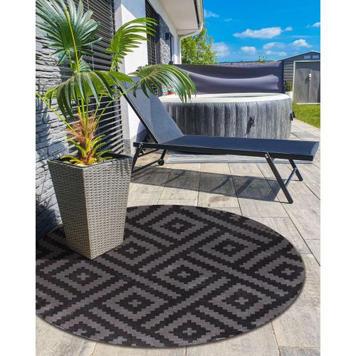 Tapis D'extérieur Ajmer Noir Ø 160 Cm