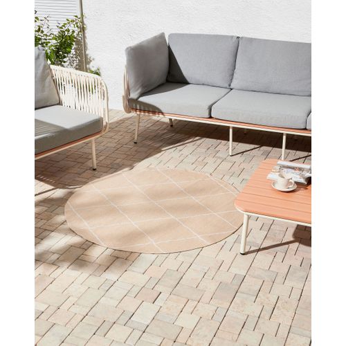 Tapis D'extérieur Gwalior Beige Ø 120 Cm
