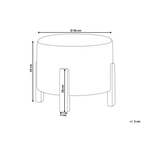 Pouf Terry Tissu Chenille Blanc Cassé