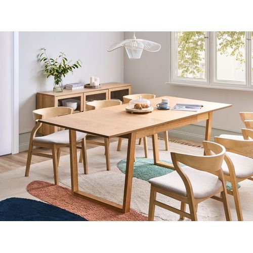 Table De Salle à Manger Extensible Camden Frêne Clair 160/200 Cm 95 Cm