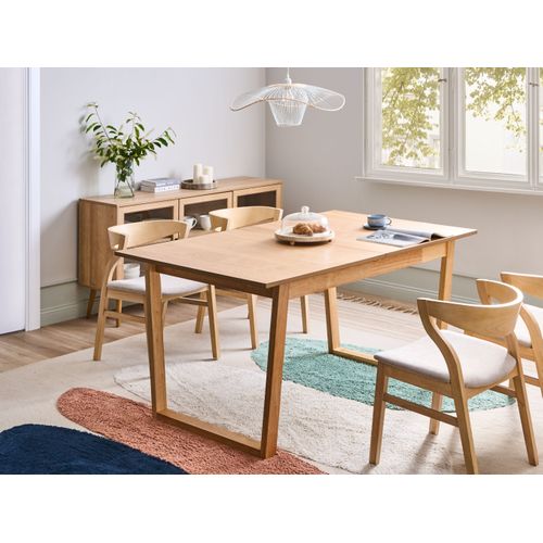 Table De Salle à Manger Extensible Camden Frêne Clair 160/200 Cm 95 Cm