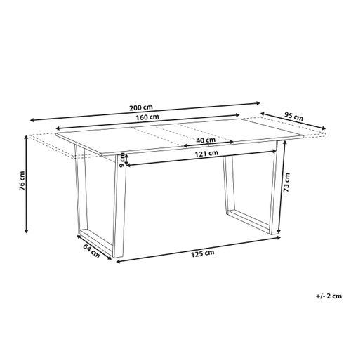 Table De Salle à Manger Extensible Camden Frêne Clair 160/200 Cm 95 Cm