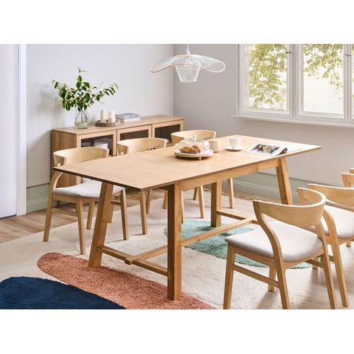 Table De Salle à Manger Extensible Barnes Frêne Clair 160/200 Cm 90 Cm