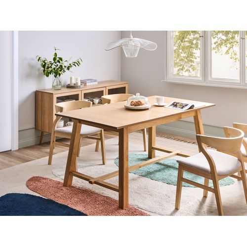 Table De Salle à Manger Extensible Barnes Frêne Clair 160/200 Cm 90 Cm