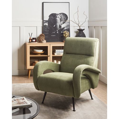Fauteuil Svalov Velours Côtelé Vert