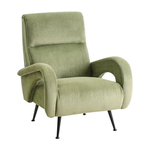 Fauteuil Svalov Velours Côtelé Vert