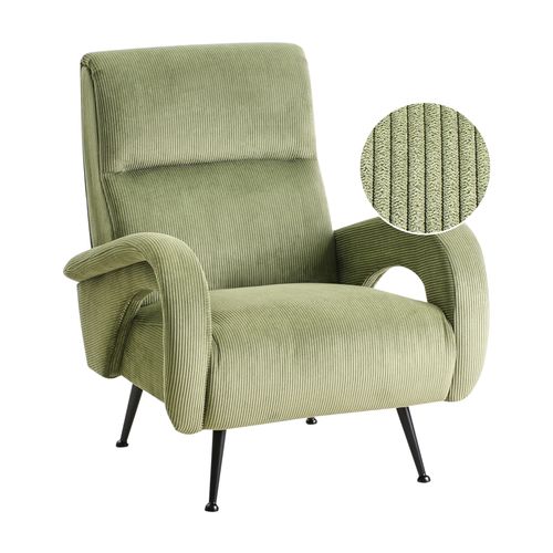 Fauteuil Svalov Velours Côtelé Vert