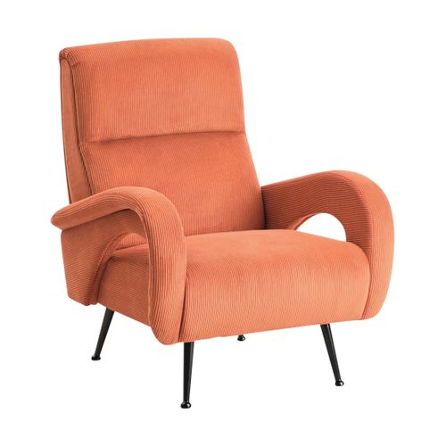 Fauteuil Svalov Velours Côtelé Orange