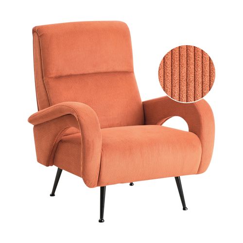 Fauteuil Svalov Velours Côtelé Orange