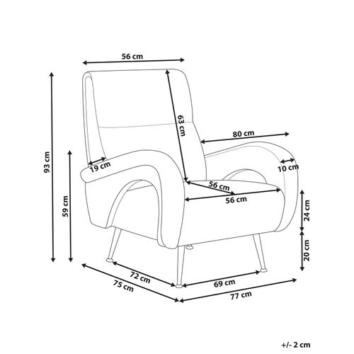 Fauteuil Svalov Velours Côtelé Orange