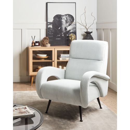 Fauteuil Svalov Velours Côtelé Vert Menthe