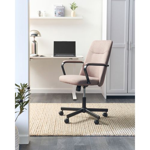 Chaise De Bureau Caroga Tissu Marron Clair