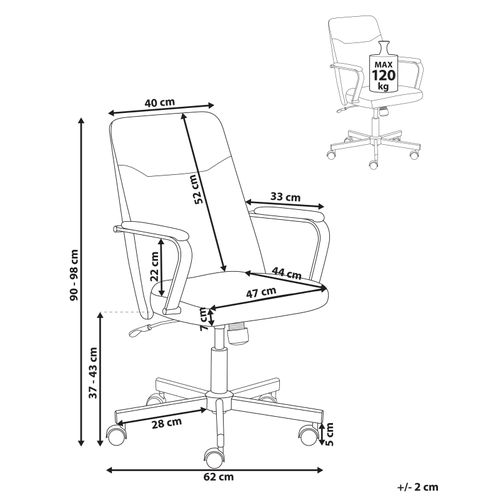 Chaise De Bureau Caroga Tissu Vert Foncé