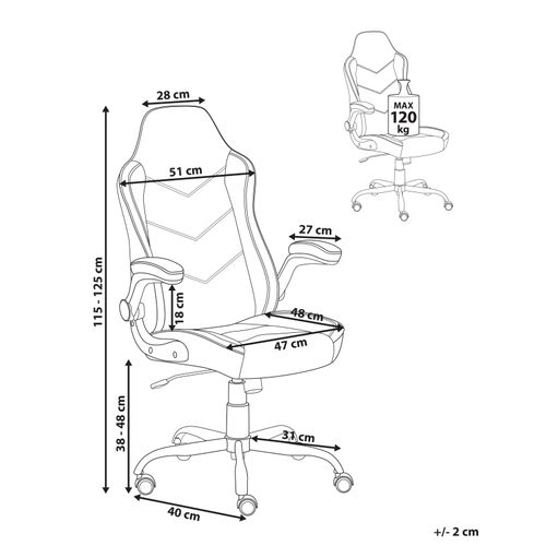 Chaise De Bureau Triumpher Cuir Pu Blanc Cassé