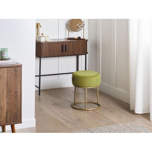 Repose-pied Delco Velours Vert Citron