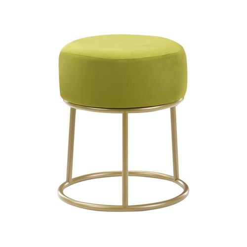 Repose-pied Delco Velours Vert Citron