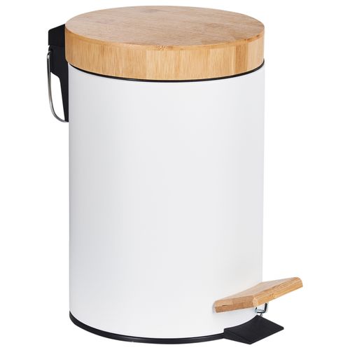 Lot De 2 Poubelles à Pédale 3 L Ecosmart Métal Blanc