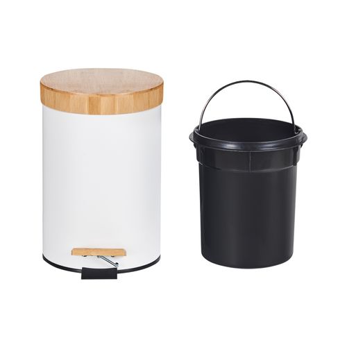 Lot De 2 Poubelles à Pédale 3 L Ecosmart Métal Blanc