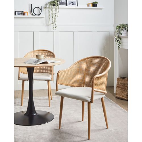 Lot De 2 Chaises De Salle à Manger Weimar Métal Marron Clair