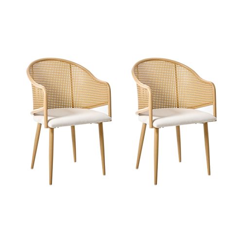 Lot De 2 Chaises De Salle à Manger Weimar Métal Marron Clair