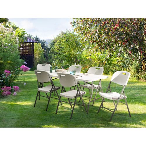 Table De Salle à Manger De Jardin Pour 6 Personnes Cugnoli 180 Cm 74 Cm Blanc