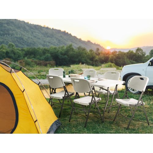 Table De Salle à Manger De Jardin Pour 6 Personnes Cugnoli 180 Cm 74 Cm Blanc