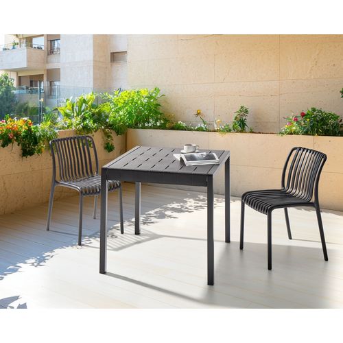 Table De Salle à Manger De Jardin Bartica 81 Cm 84 Cm Noir