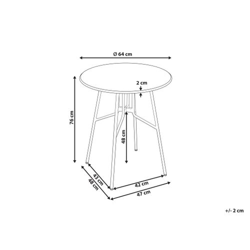 Table Bistrot Taltal 64 Cm 64 Cm Métal Rouge