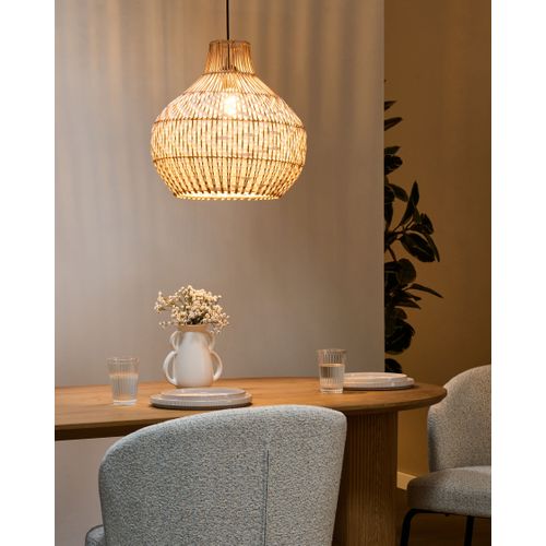 Lampe Suspension Yauco Rotin Blanc