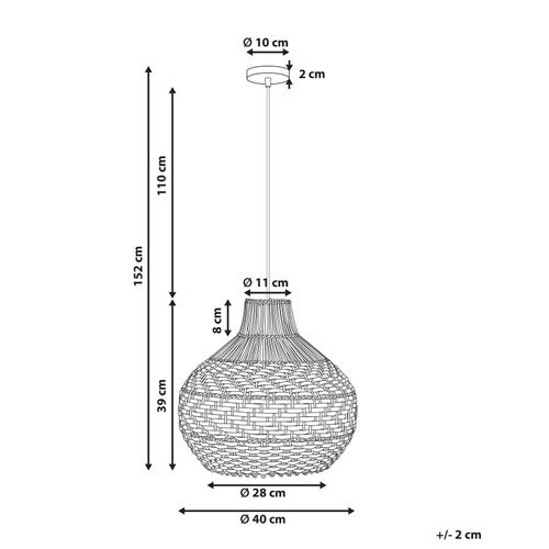 Lampe Suspension Yauco Rotin Blanc