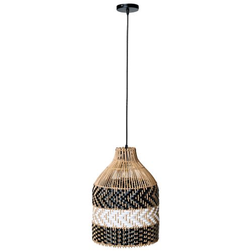 Lampe Suspension Turabo Rotin Noir/blanc