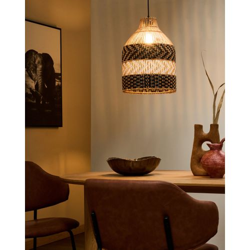 Lampe Suspension Turabo Rotin Noir/blanc