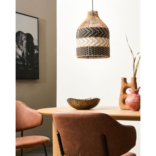 Lampe Suspension Turabo Rotin Noir/blanc