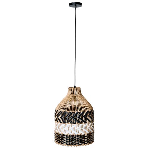 Lampe Suspension Turabo Rotin Noir/blanc