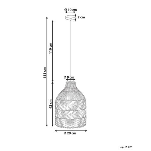 Lampe Suspension Turabo Rotin Noir/blanc