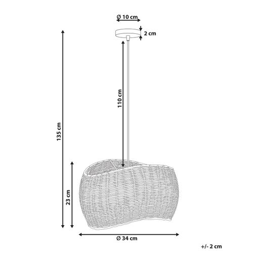Lampe Suspension Coamo Rotin Naturel