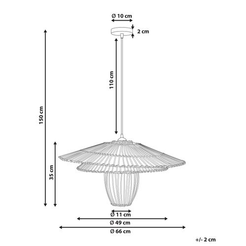 Lampe Suspension Botijas Rotin Naturel