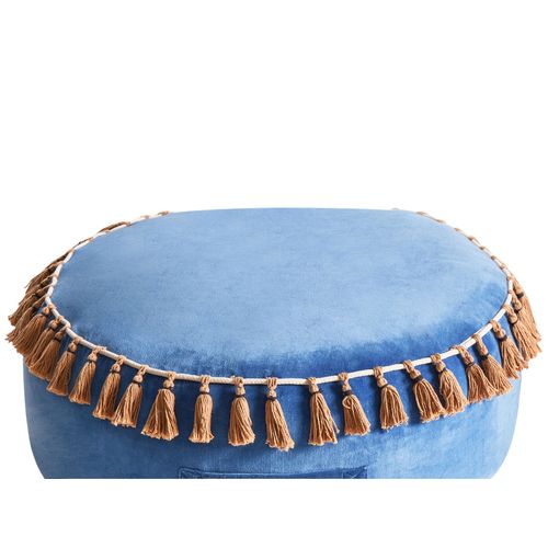 Pouf Gotha Velours Bleu