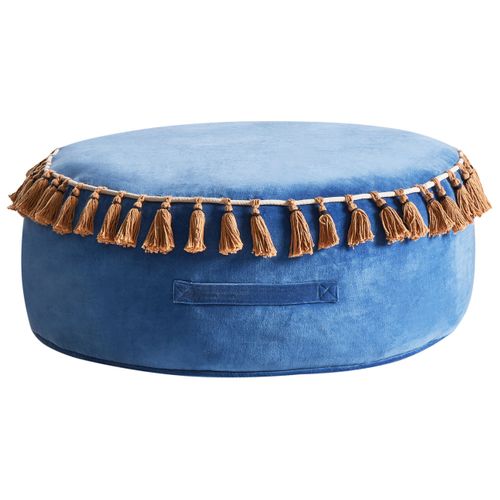 Pouf Gotha Velours Bleu