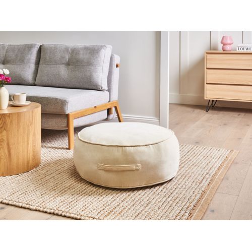 Pouf Yulle Velours Beige Clair