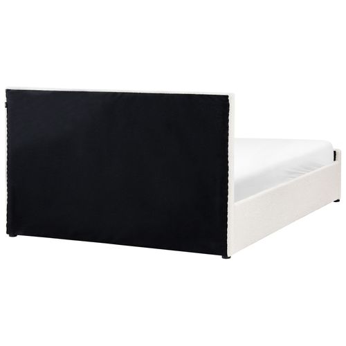 Lit Ottoman Bouclé Rochefort 160 X 200 Cm Blanc Cassé