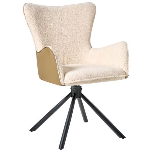 Lot De 2 Chaises De Salle à Manger Novi Bouclé Beige Clair