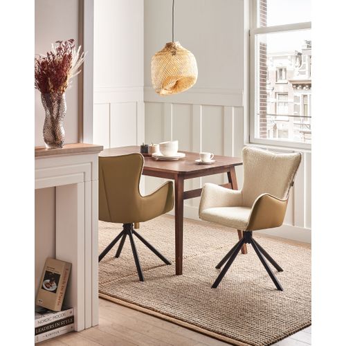 Lot De 2 Chaises De Salle à Manger Novi Bouclé Beige Clair