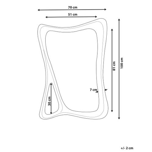 Miroir Lanester 70 Cm 100 Cm Noir