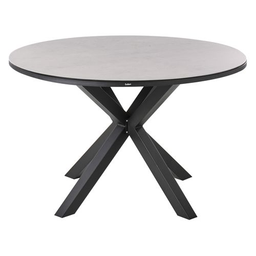 Salle à Manger De Jardin 4 Places Maletto/taviano Avec Coussins Métal Gris/noir