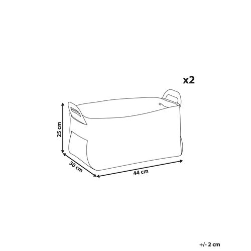 Lot De 2 Paniers Nuzi Cuir Pu Rose Pastel